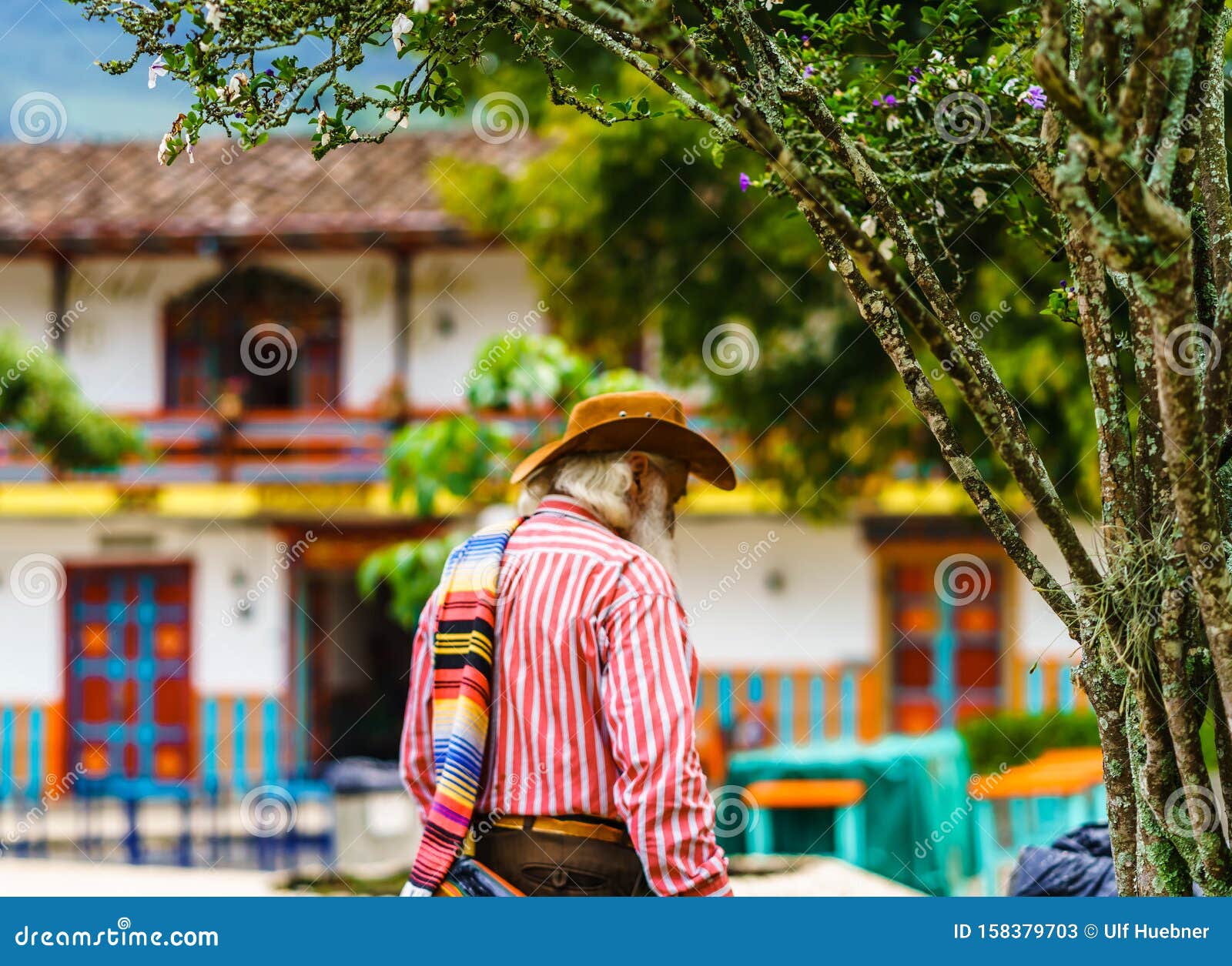 Wearing a Sombrero and Folded Over the Shoulder in Colonial Village of Jardin, Colombia Editorial Stock Photo - Image of asia, african: 158379703