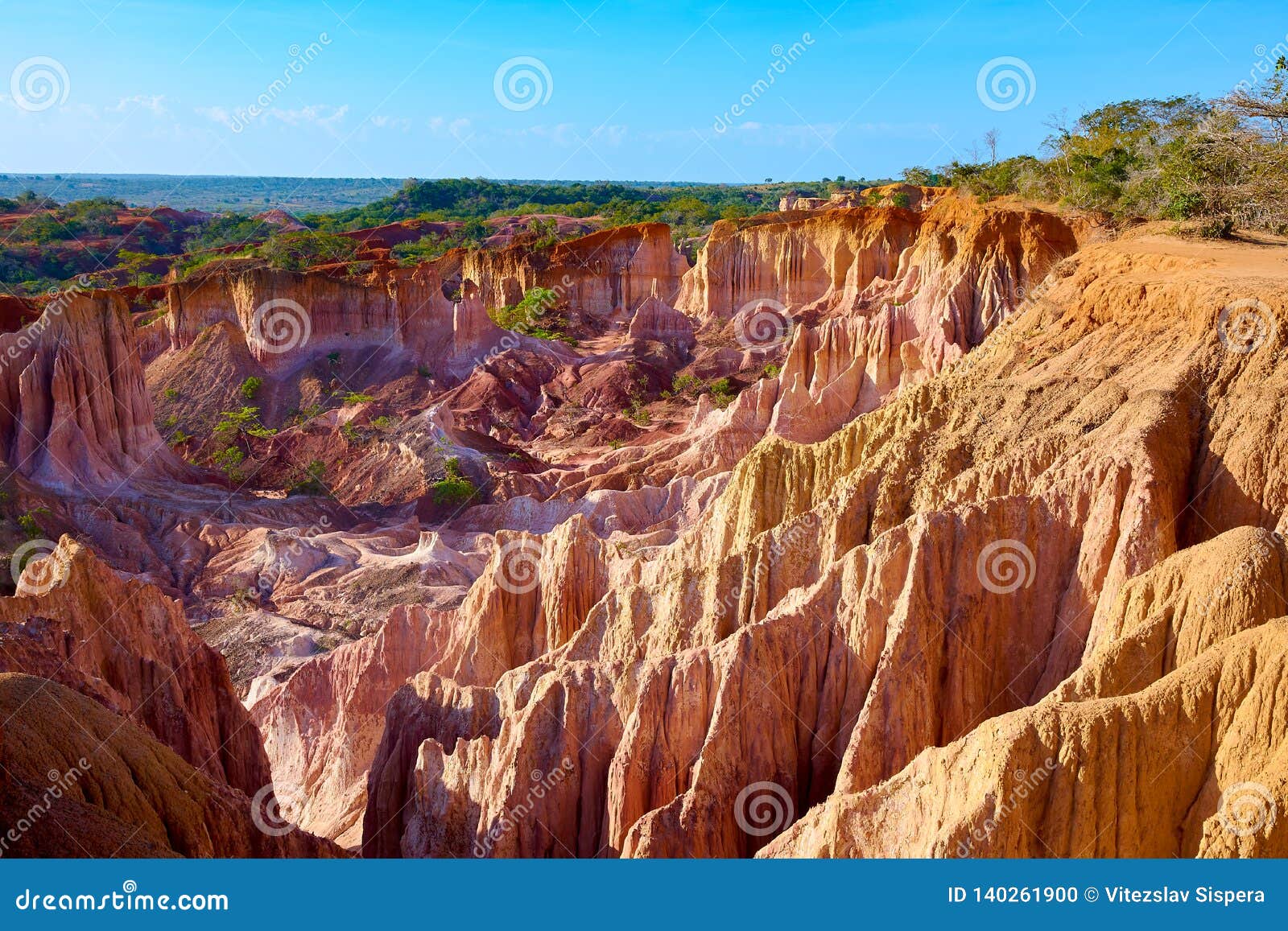 view of the marafa canyon in kenya. hells kitchens a gigantic canyon-d space caused by soil erosion