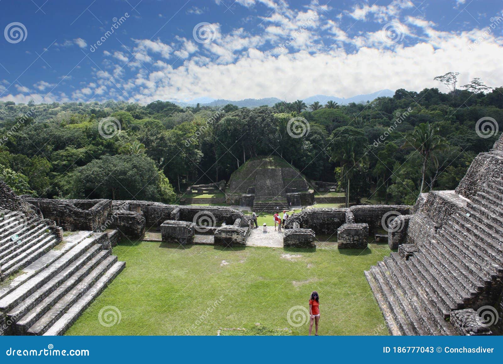 view of the maya mountains from caracol`s sky palace