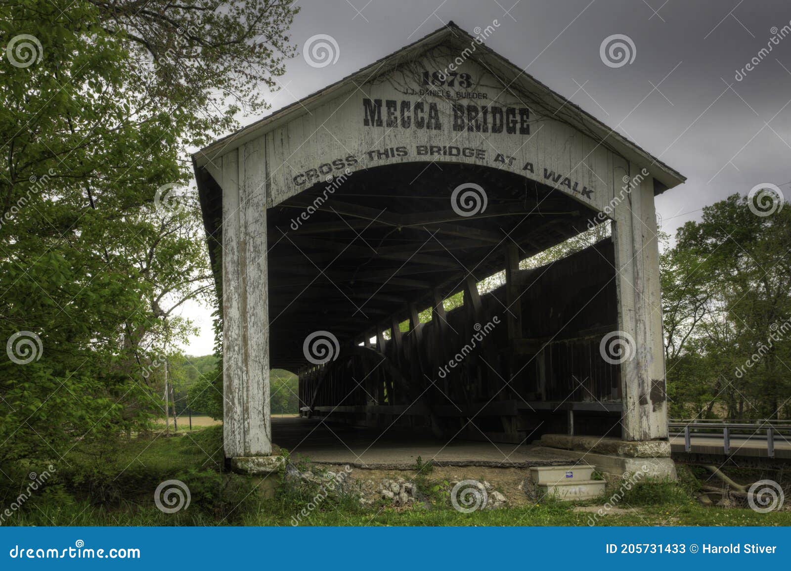 View of Mecca Covered Bridge in Indiana, United States Editorial Stock