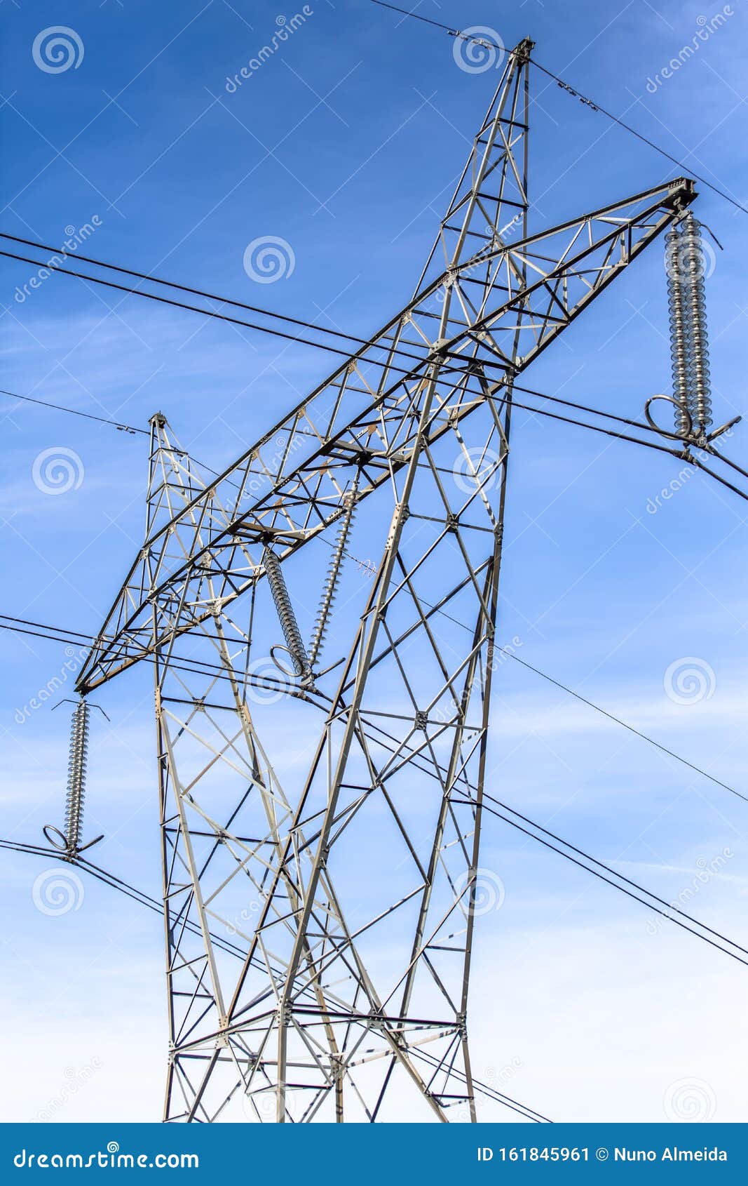 view of metallic structure tower and power lines