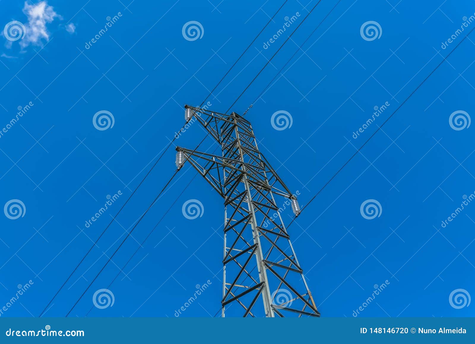 view of metallic structure tower and power lines