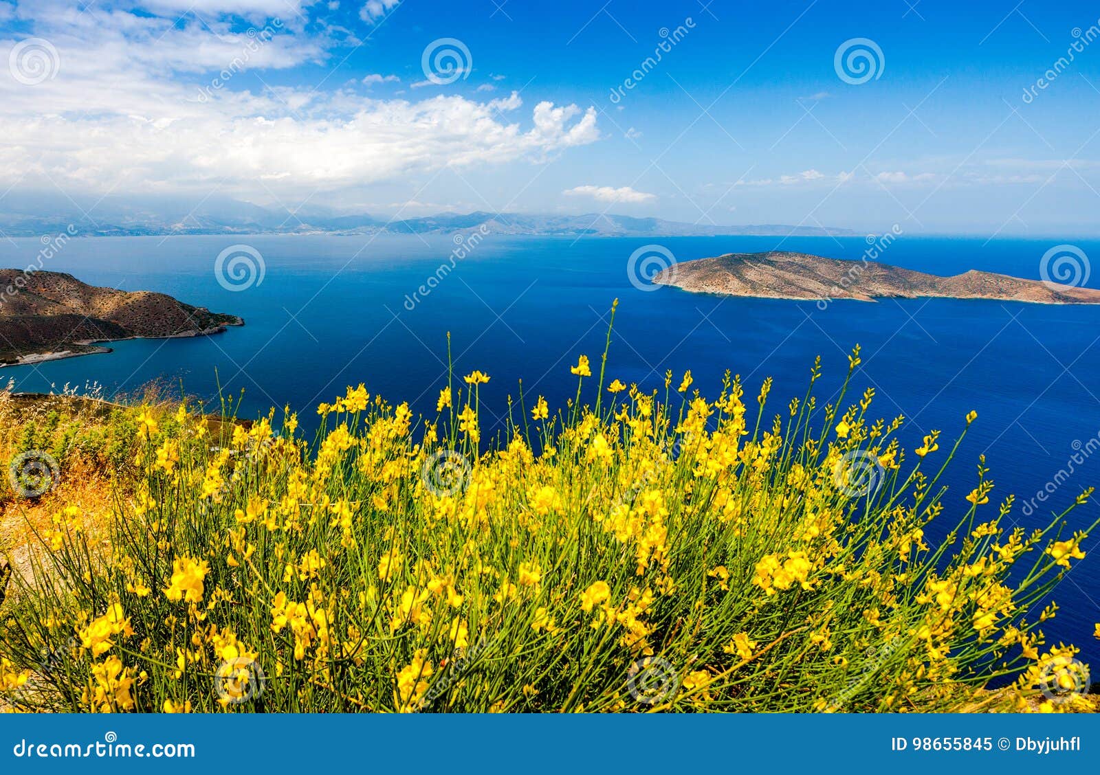 View of Mirabello Bay and Pseira Island, Sitia, Crete, Greece