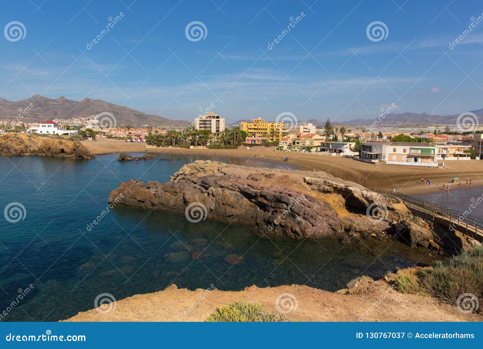 view from mirador cabezo de gavilan puerto de mazarron coast spain