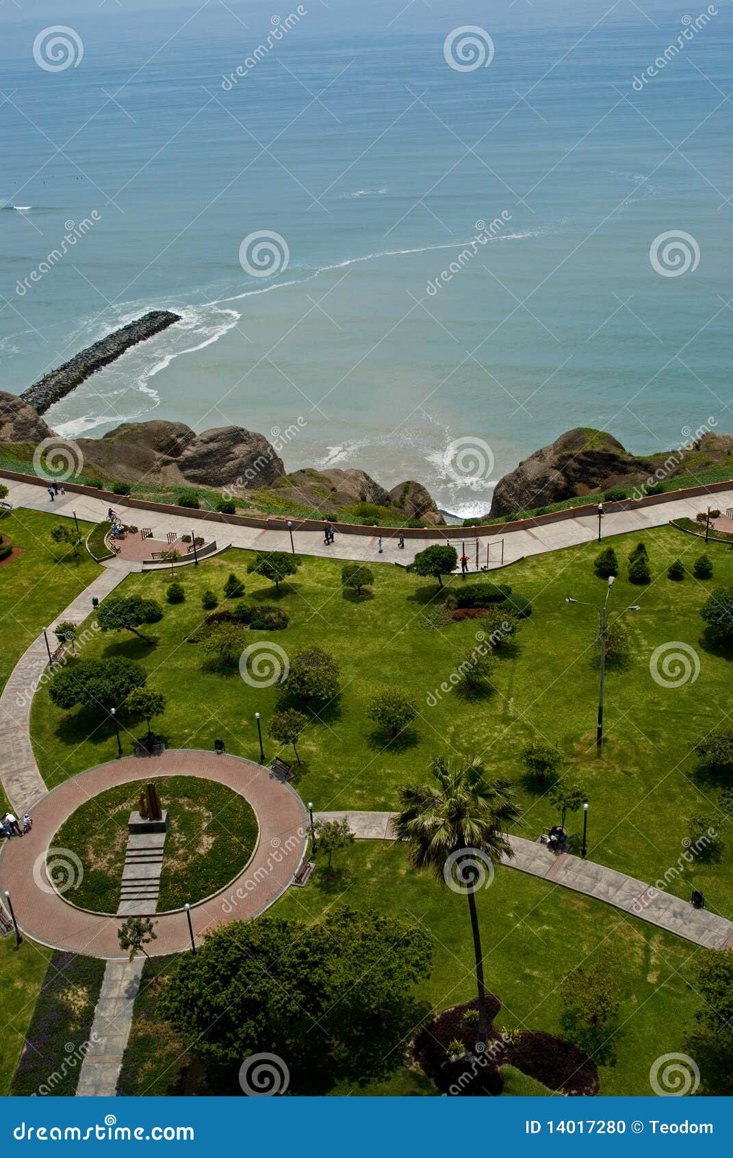 view of miraflores park, lima - peru