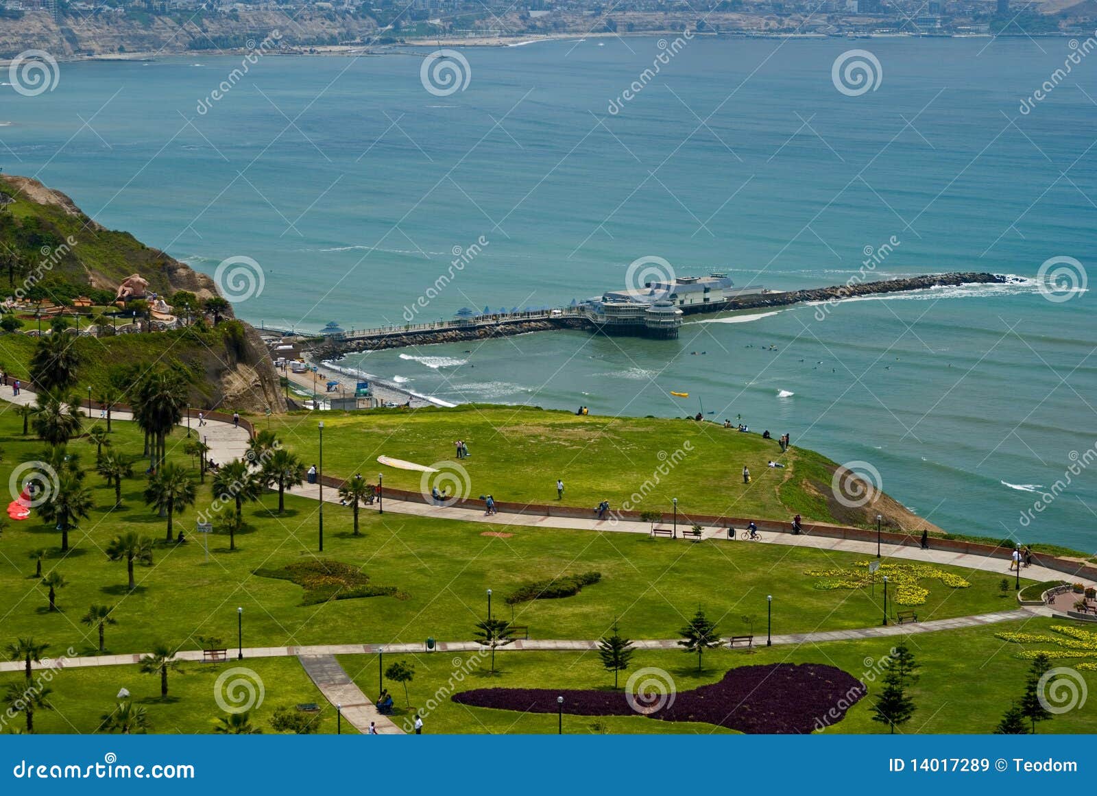 view of miraflores park, lima - peru