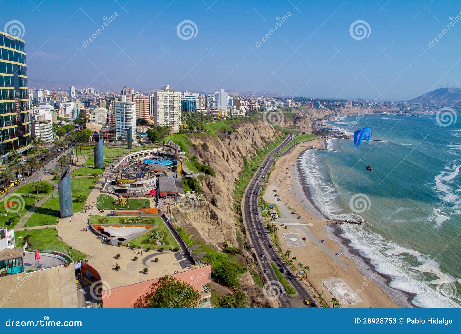 view of miraflores park, lima - peru