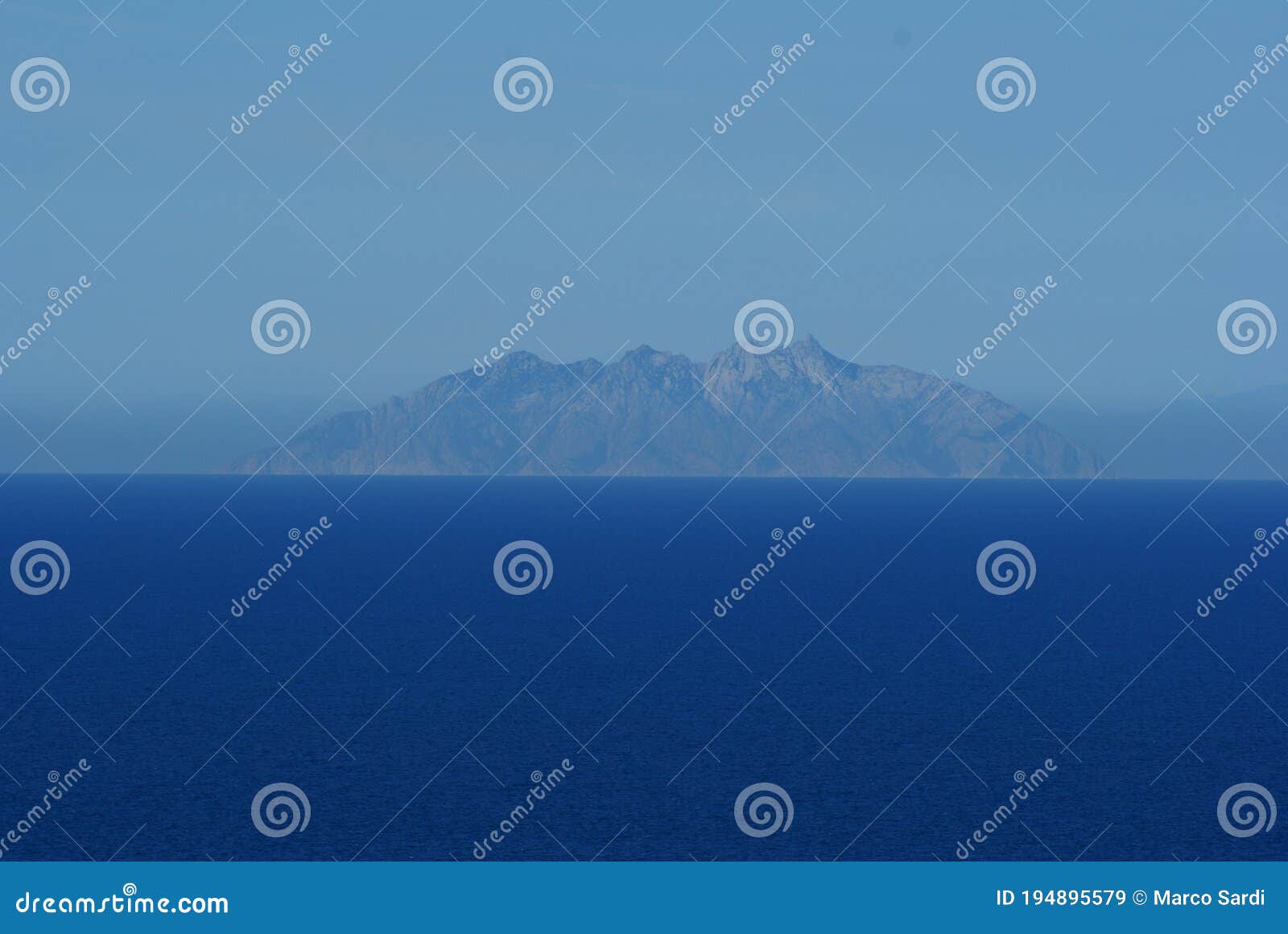 a view of montecristo island seen from giglio island italy