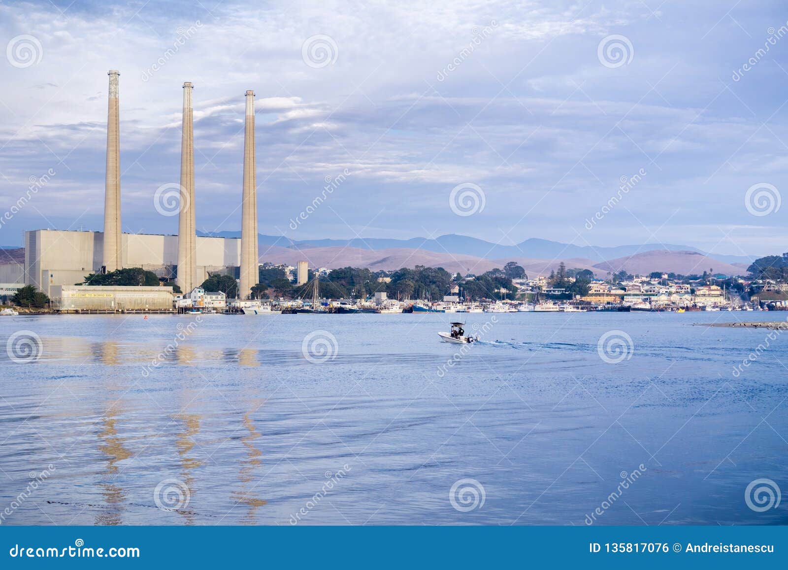 View Of Morro Bay Harbor At Sunset California Stock Photo Image Of