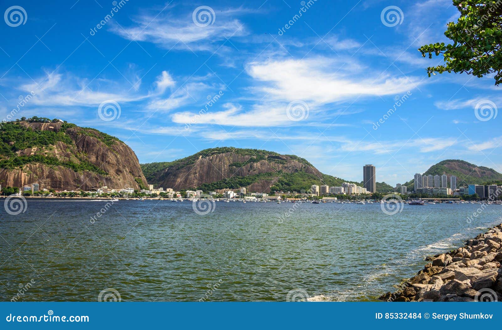 View of Morro Da Urca, Botafogo Neighborhood and Luxury Yacht Club Located  on the Shore of Guanabara Bay in Rio De Janeiro Stock Photo - Image of  boat, mountain: 85332484