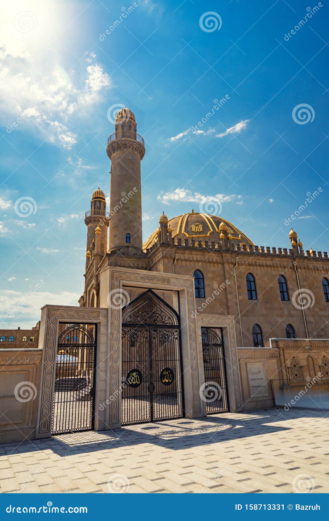 view of the mosque taza pir in baku city