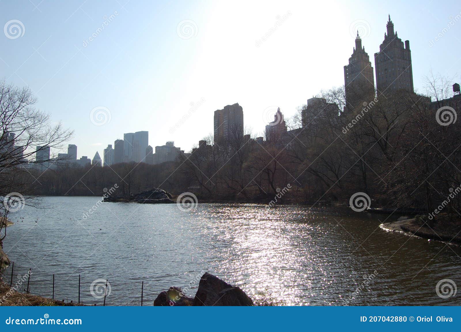 view of the most emblematic buildings and skyscrapers of manhattan (new york). central park