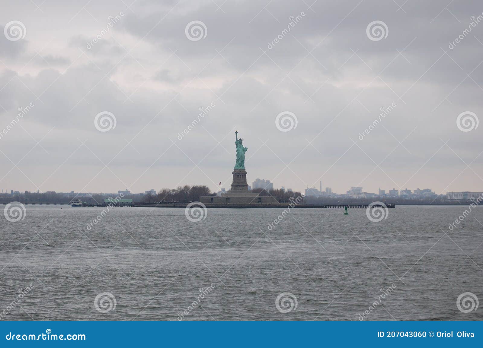 view of the most emblematic buildings and skyscrapers of manhattan (new york). statue of liberty