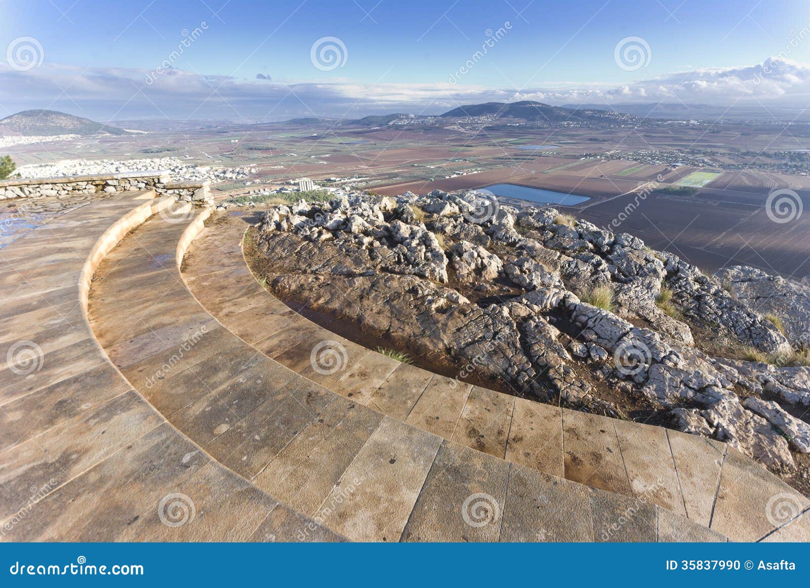 view from mount precipice, nazareth, israel