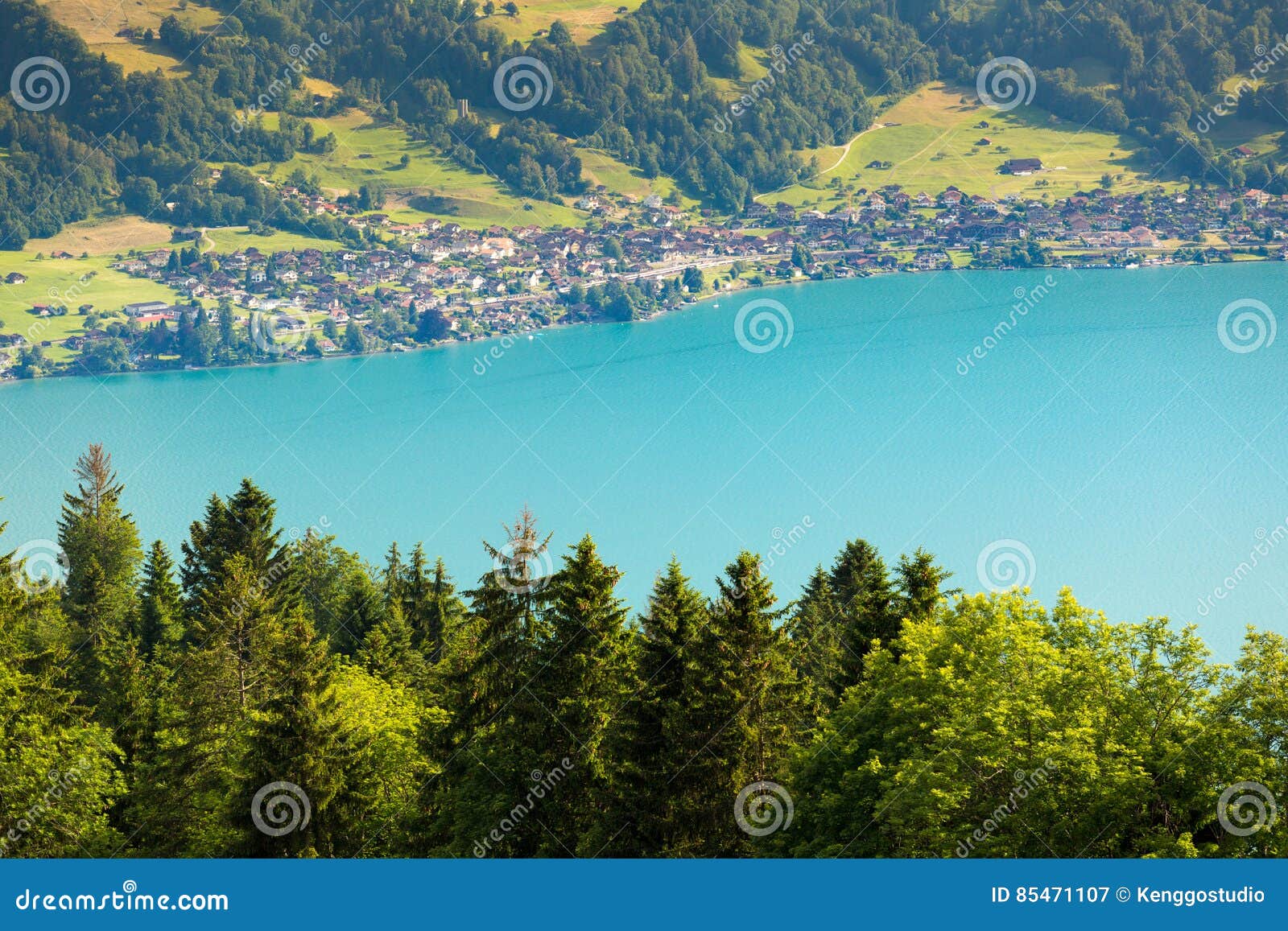 View of Mountain and Lake at Interlaken Stock Image Image of relax
