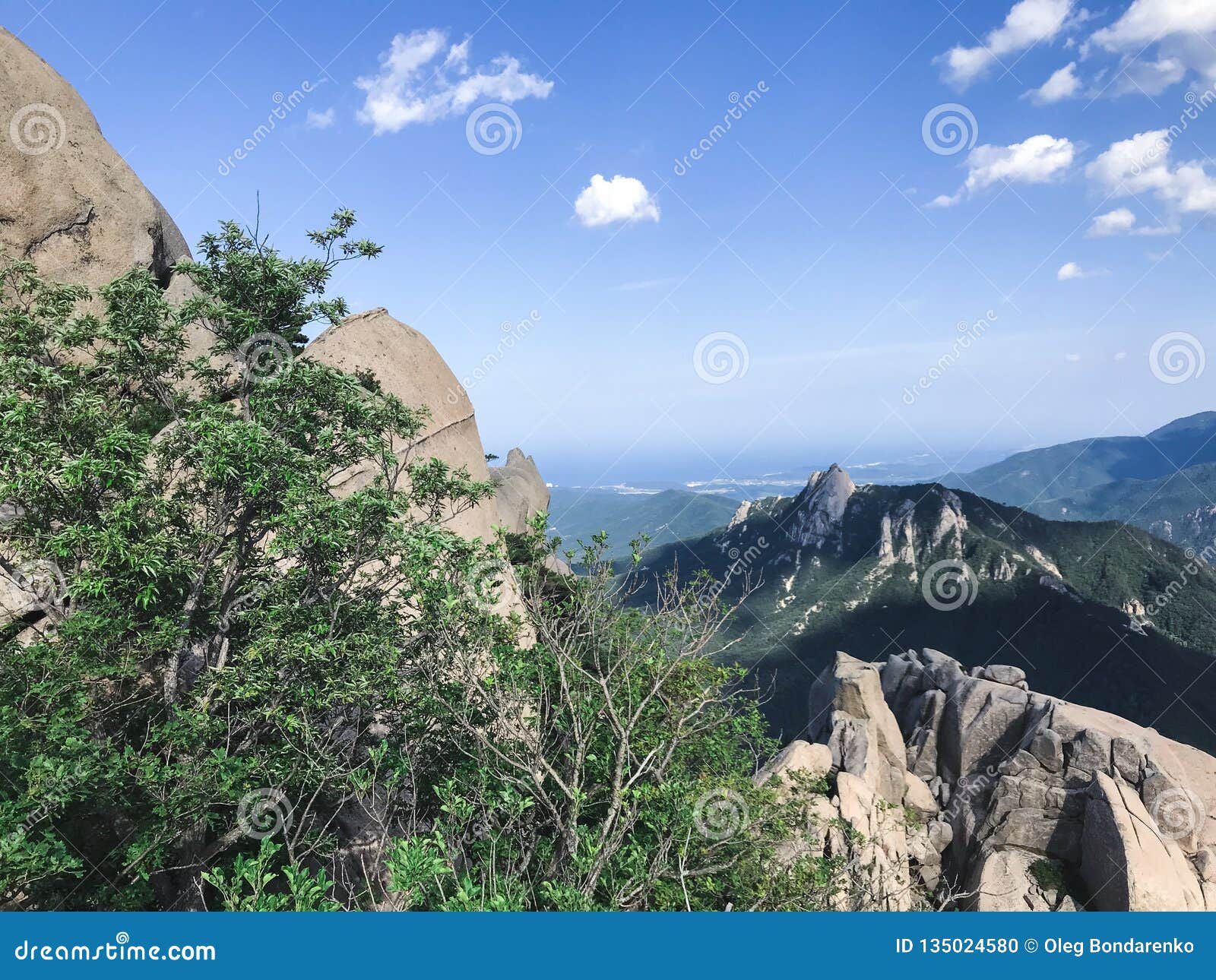 The View From The Mountain Peak Of Seoraksan National Park South Korea