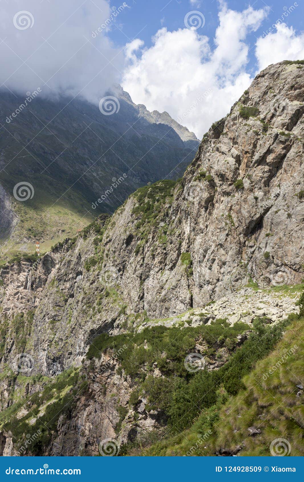 a view of the mountains above valbondione, in the upper seriana valley,