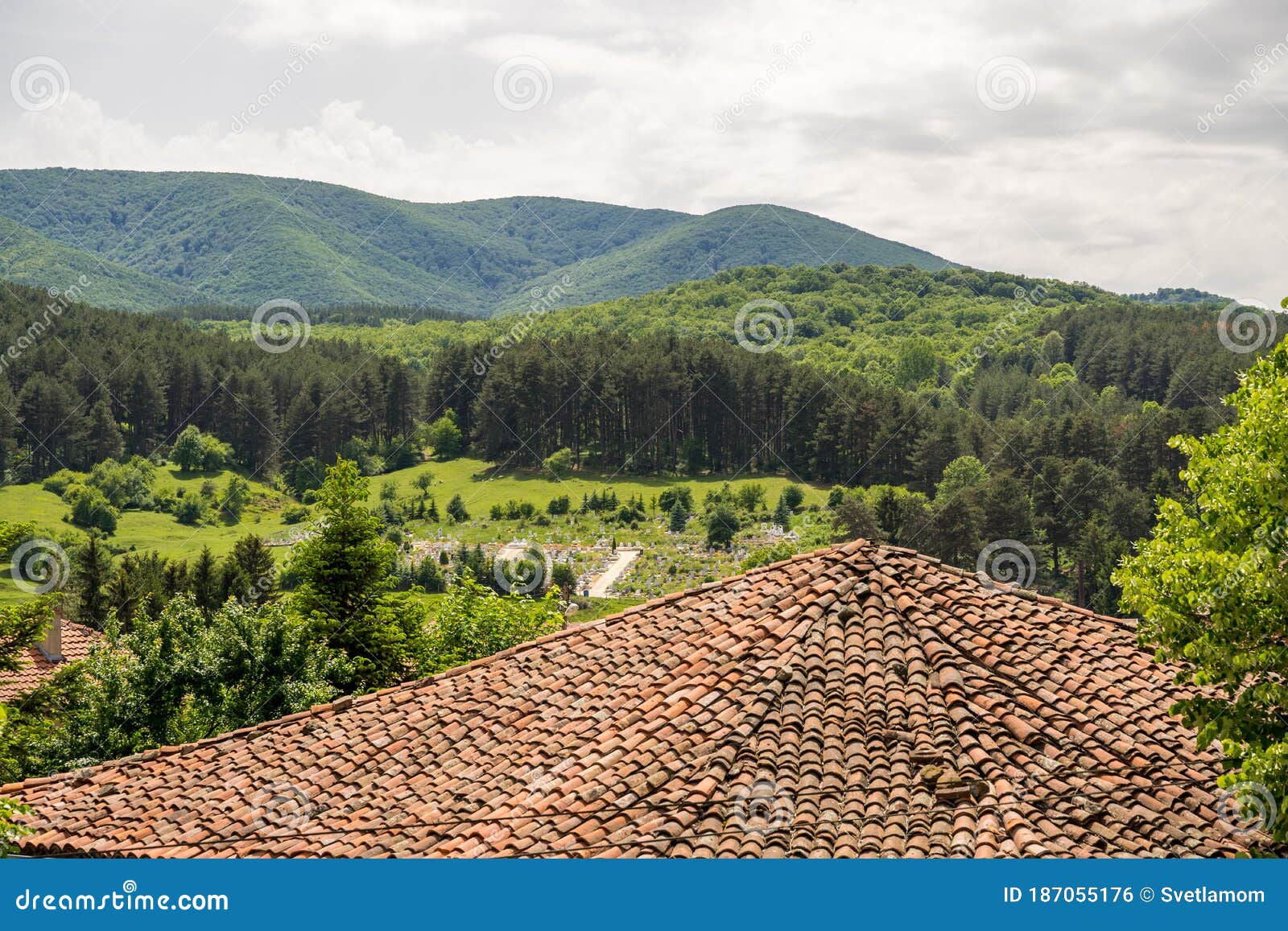 view of mountains and forests near to kotel, bulgaria