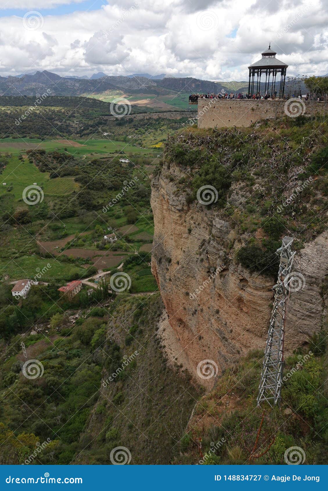 view at balcon del cono mirador of ronda in andalusia, spain