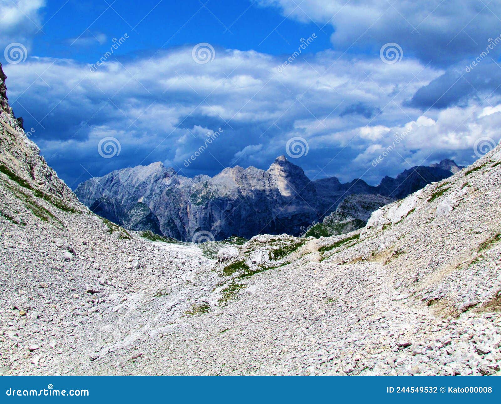 view of mountains pihavec and bovski gamsovec in triglav national park