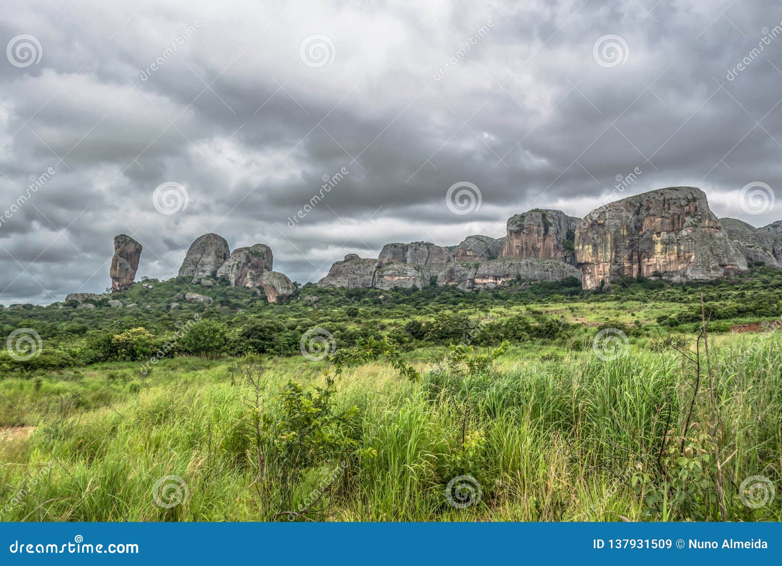 view at the mountains pungo andongo, pedras negras (black stones), huge geologic rock s