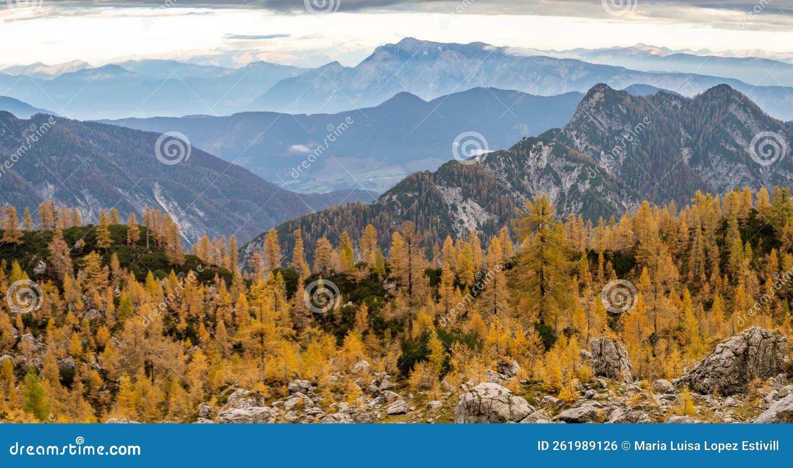 view of mountains from slemenova spica, eslovenia