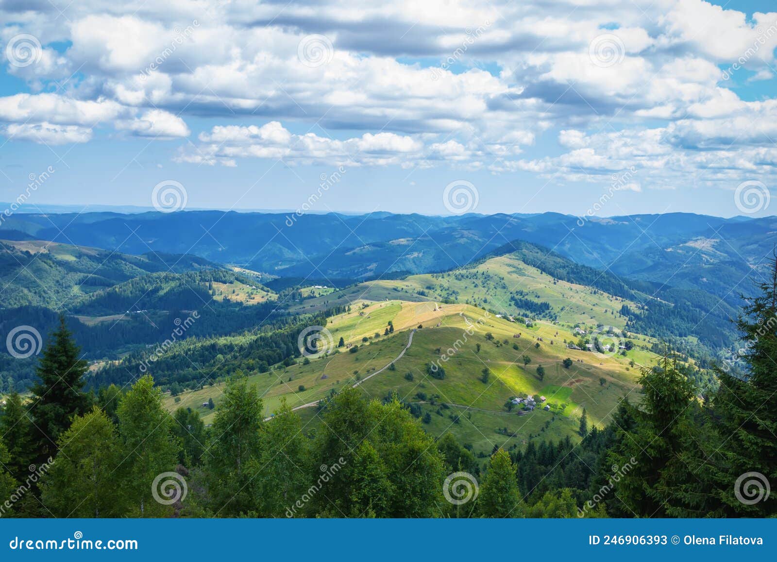 view of the mountains on the way to the pysanyj stone .carpathians
