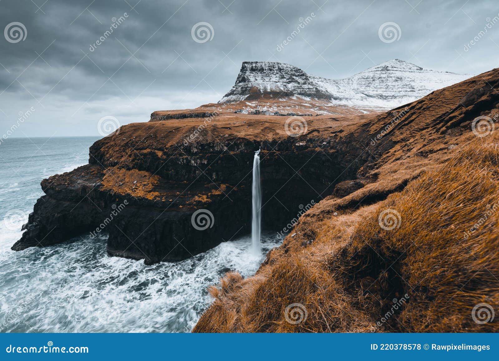 view of natural highland waterfall
