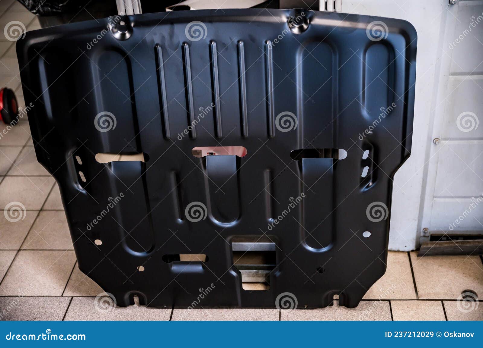 View of New Car Engine Crankcase and Gearbox Protection Stock Image