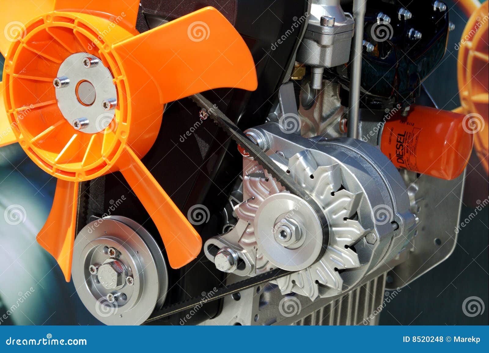 View of New Engine Belt and Fan Stock Photo Image of plastic