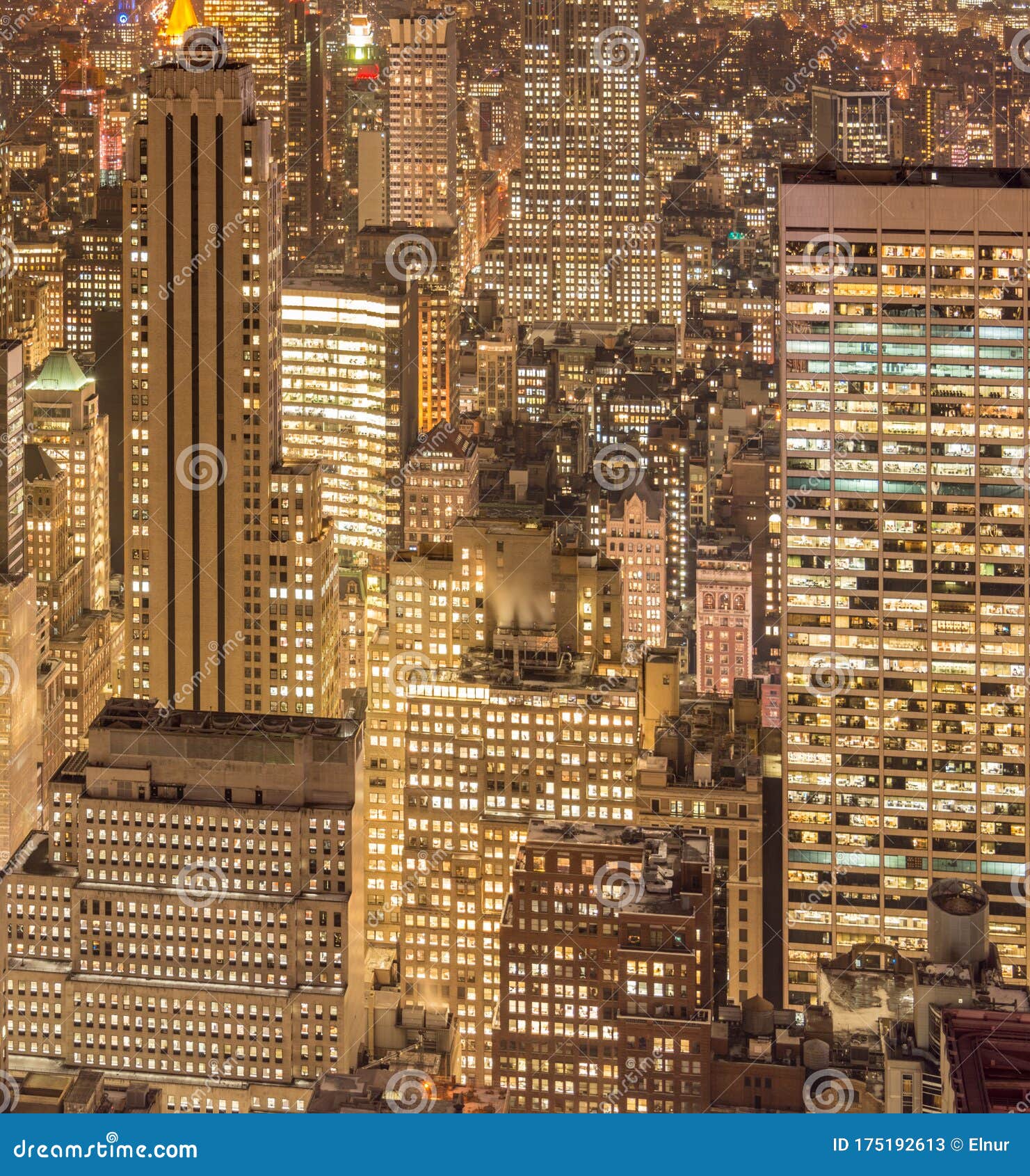 View of New York Manhattan during Sunset Hours Stock Image Image of