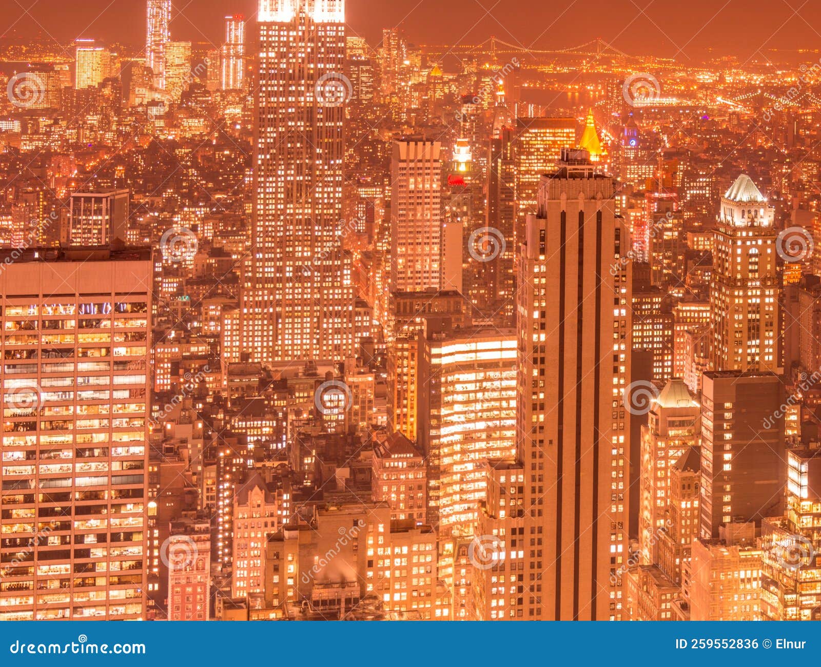 View of New York Manhattan during Sunset Hours Stock Photo Image of