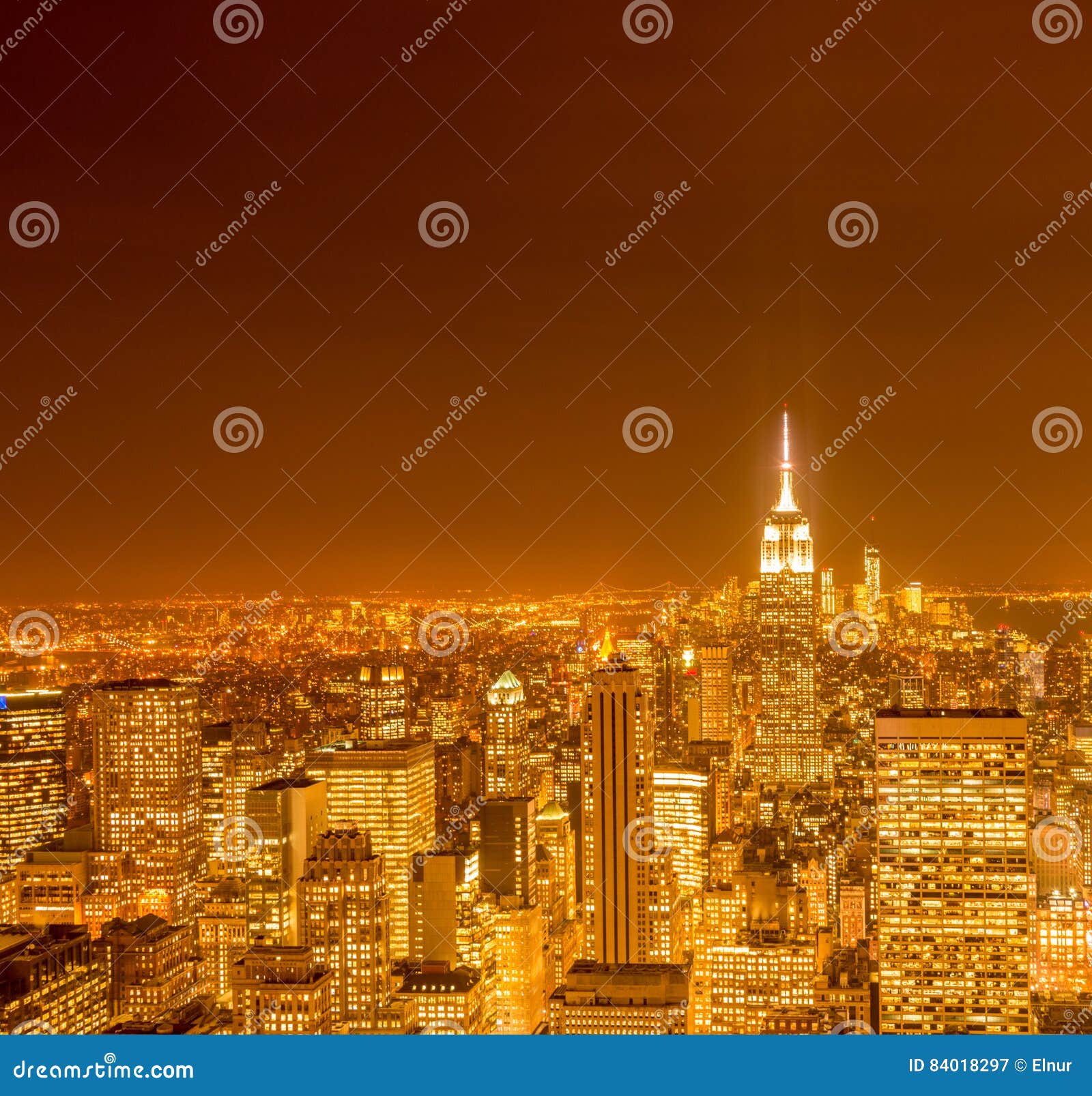 The View of New York Manhattan during Sunset Hours Stock Image Image