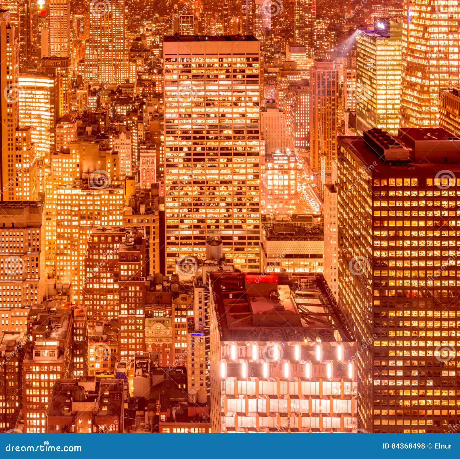 The View of New York Manhattan during Sunset Hours Stock Photo Image