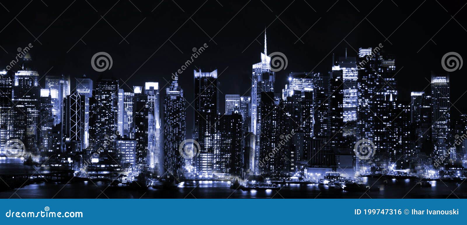 View of the Night City from  or Background Stock Photo - Image  of panoramic, black: 199747316