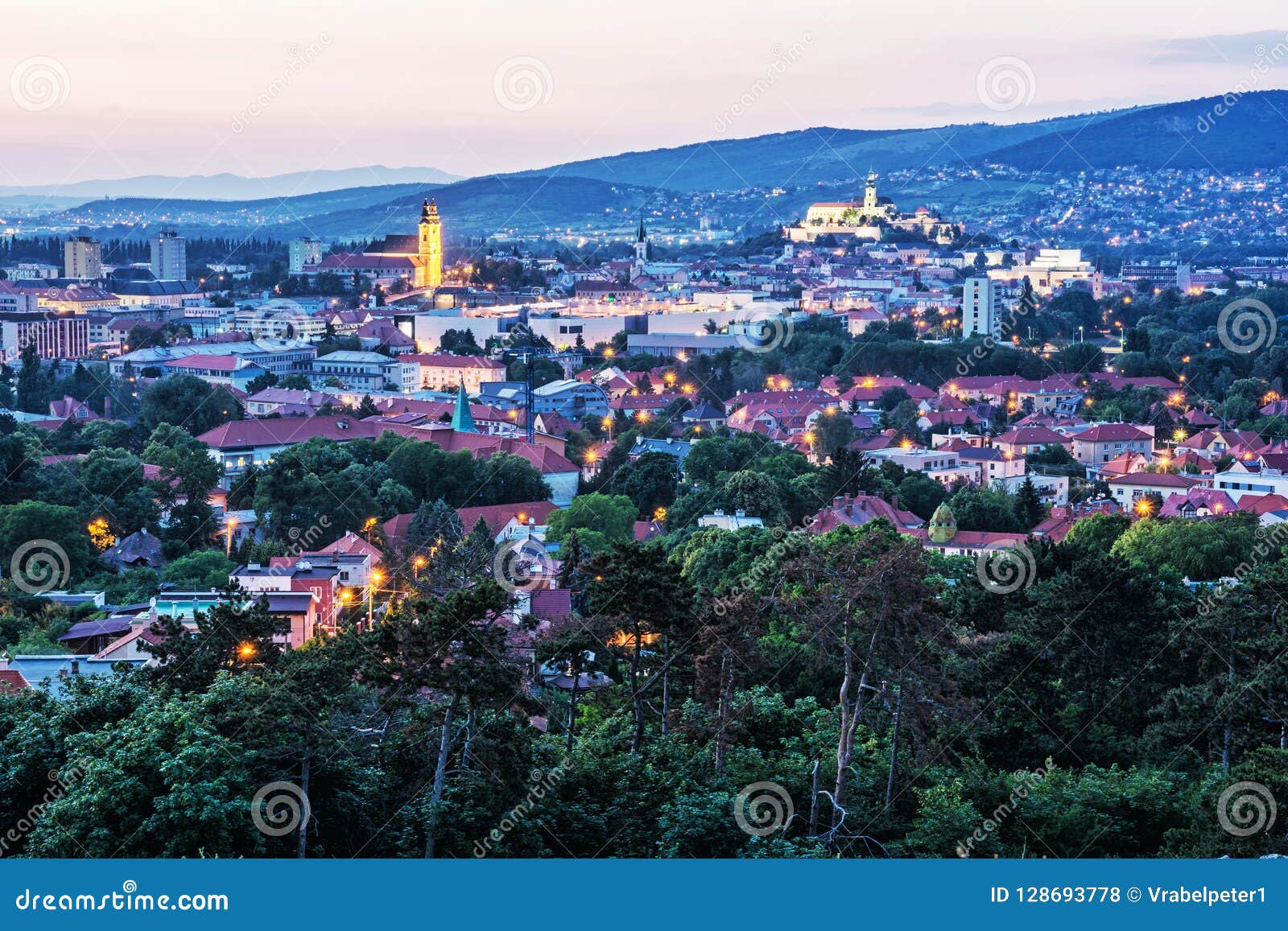 Nitra City in Evening Time - Image of night, lights: