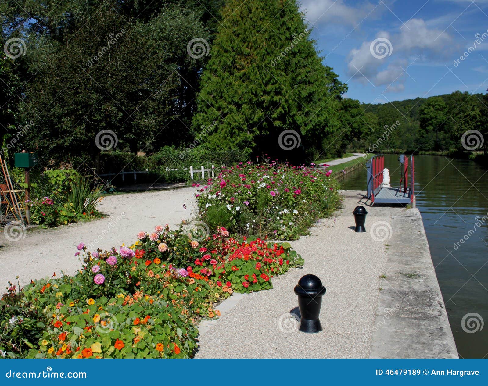 a view on the nivernais canal, velo track.