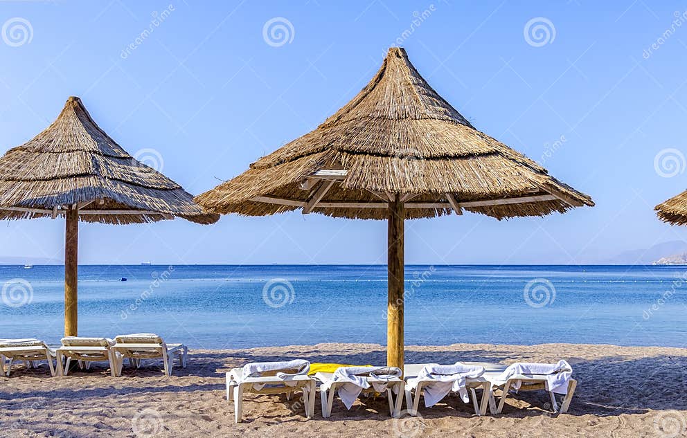 View on the Northern Beach of Eilat Stock Image - Image of horizon ...