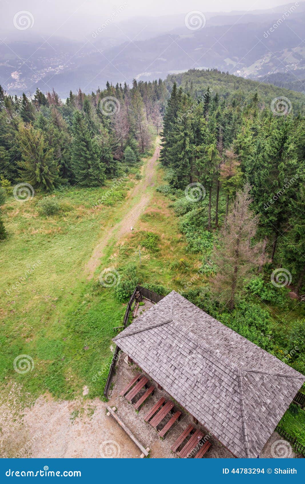 View from the Observation Tower on the Mountain Top Stock Photo Image