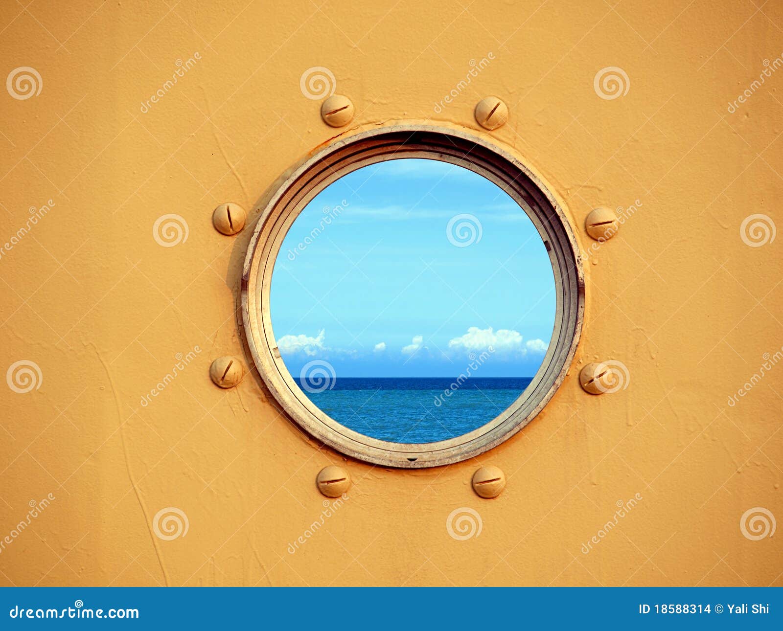 View of the Ocean through a Porthole Stock Photo Image of hull