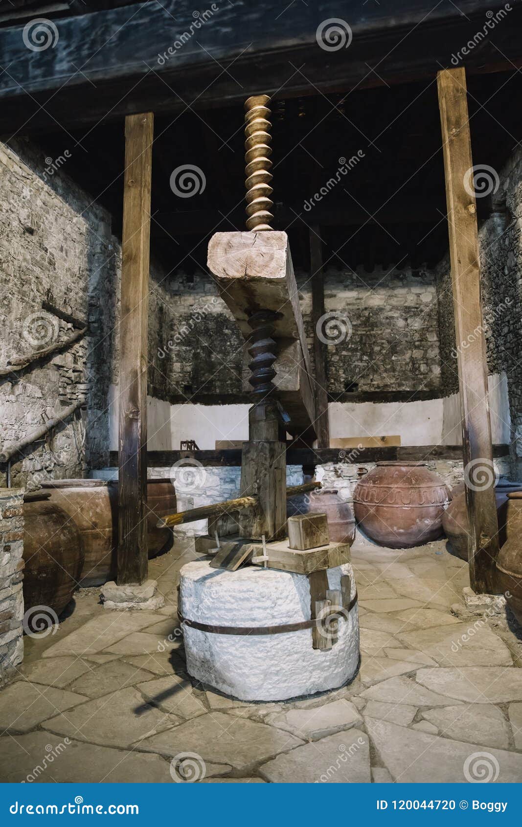Old wine making press stock photo. Image of grapevine 120044720