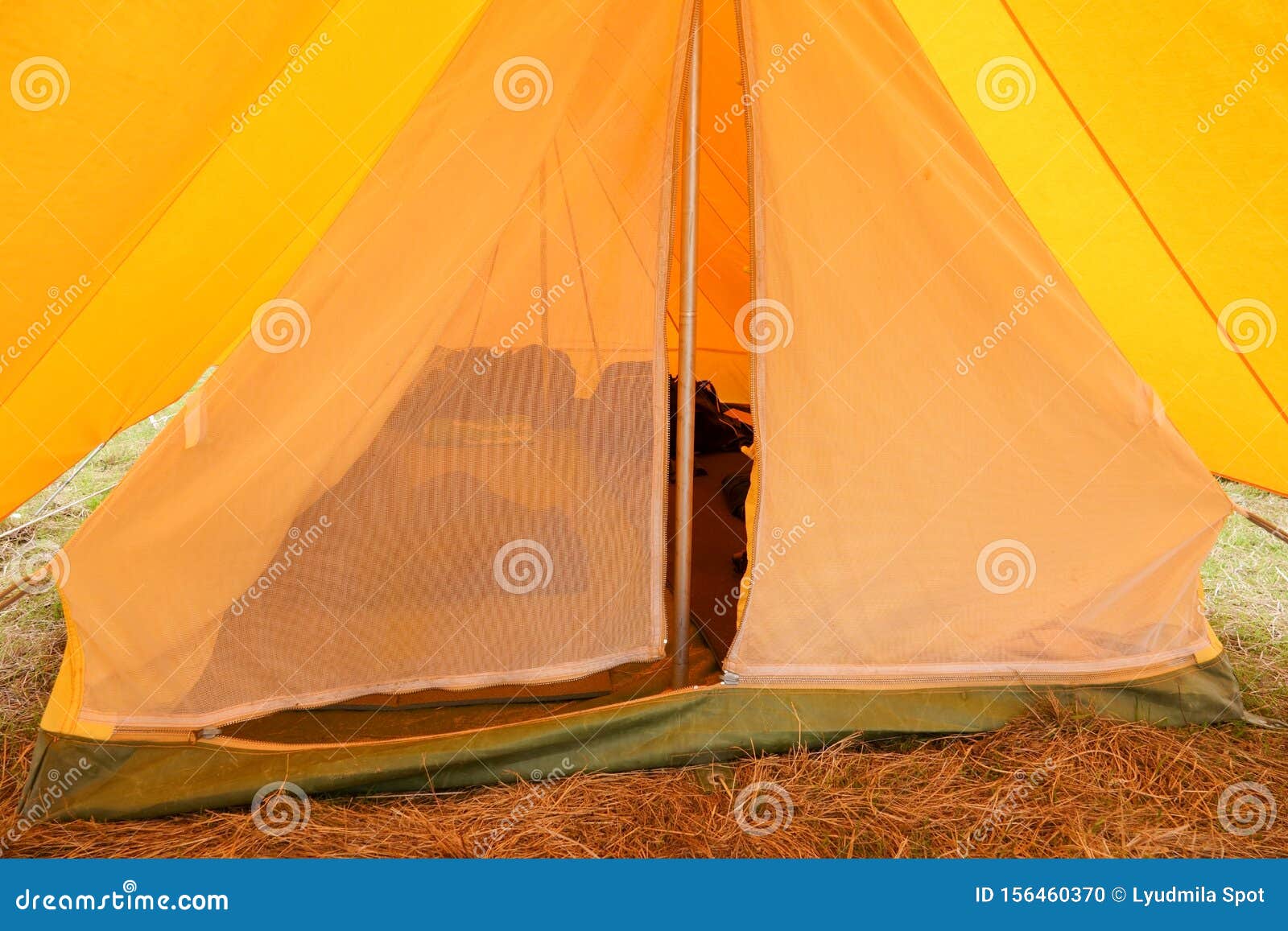 View in Old Yellow Canvas Camping Tent with Iron Pegs Stock Photo Image of shelter, carnival