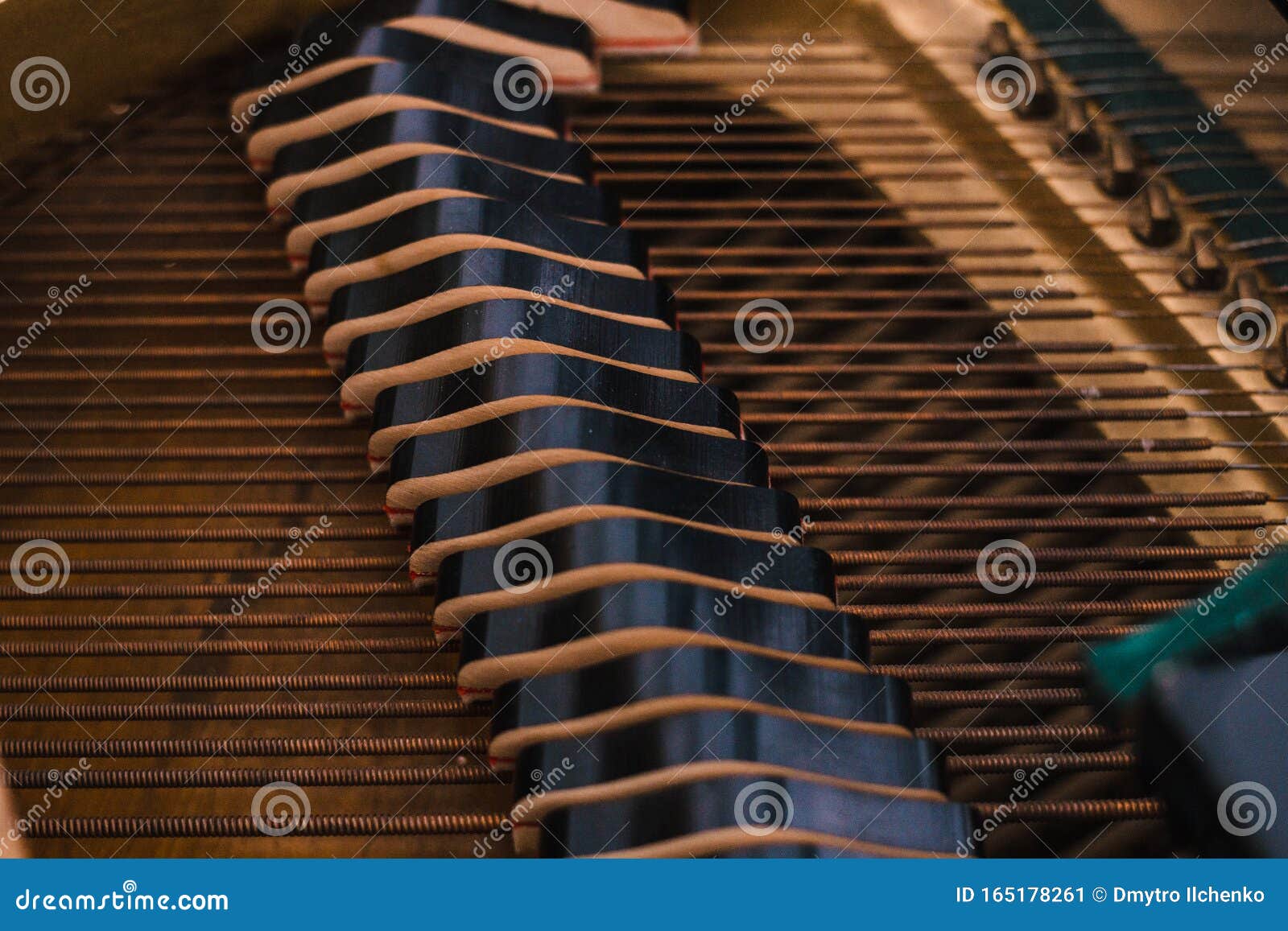 View through the Open Piano Cover of Strings, Mallets and Dampers Stock Image Image of musical