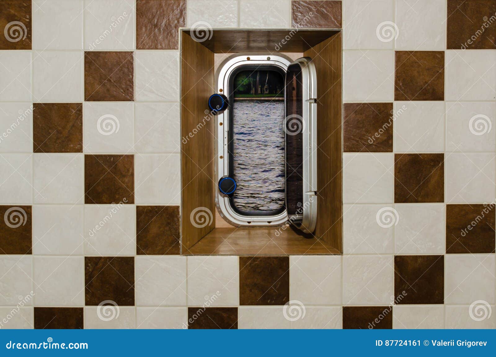 The View from the Open Portholes on the Ship Stock Image Image of