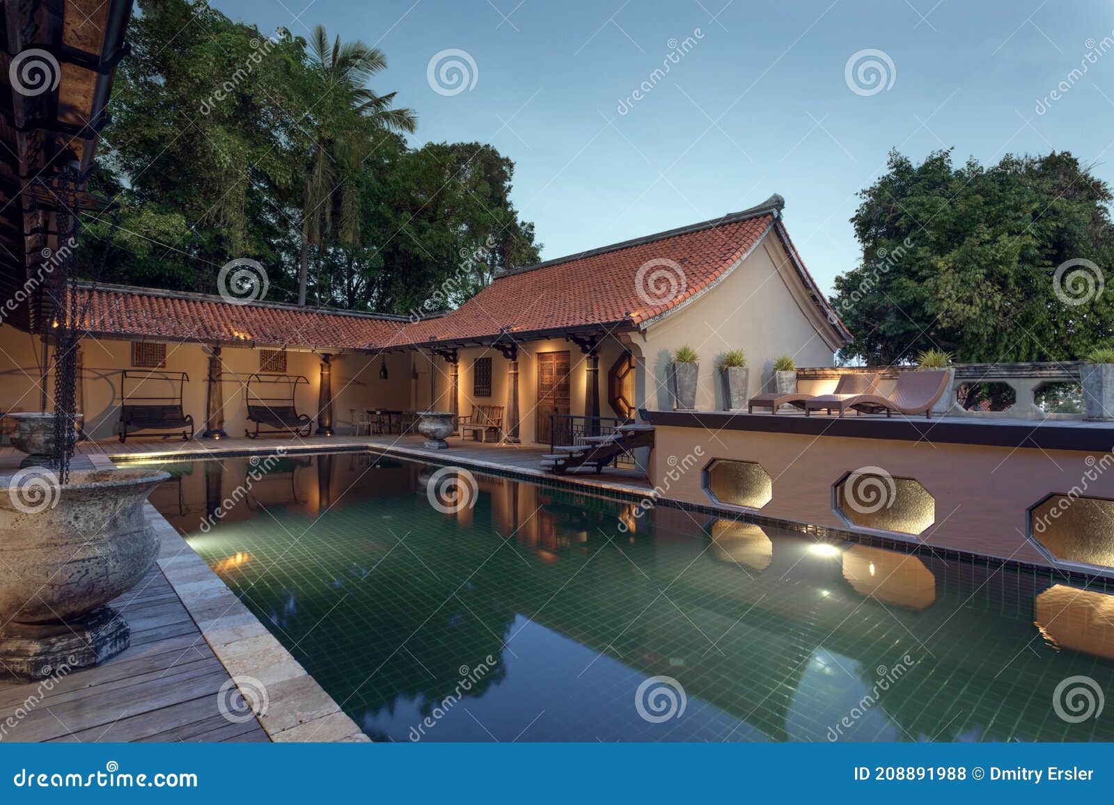 house with swimming pool in the middle