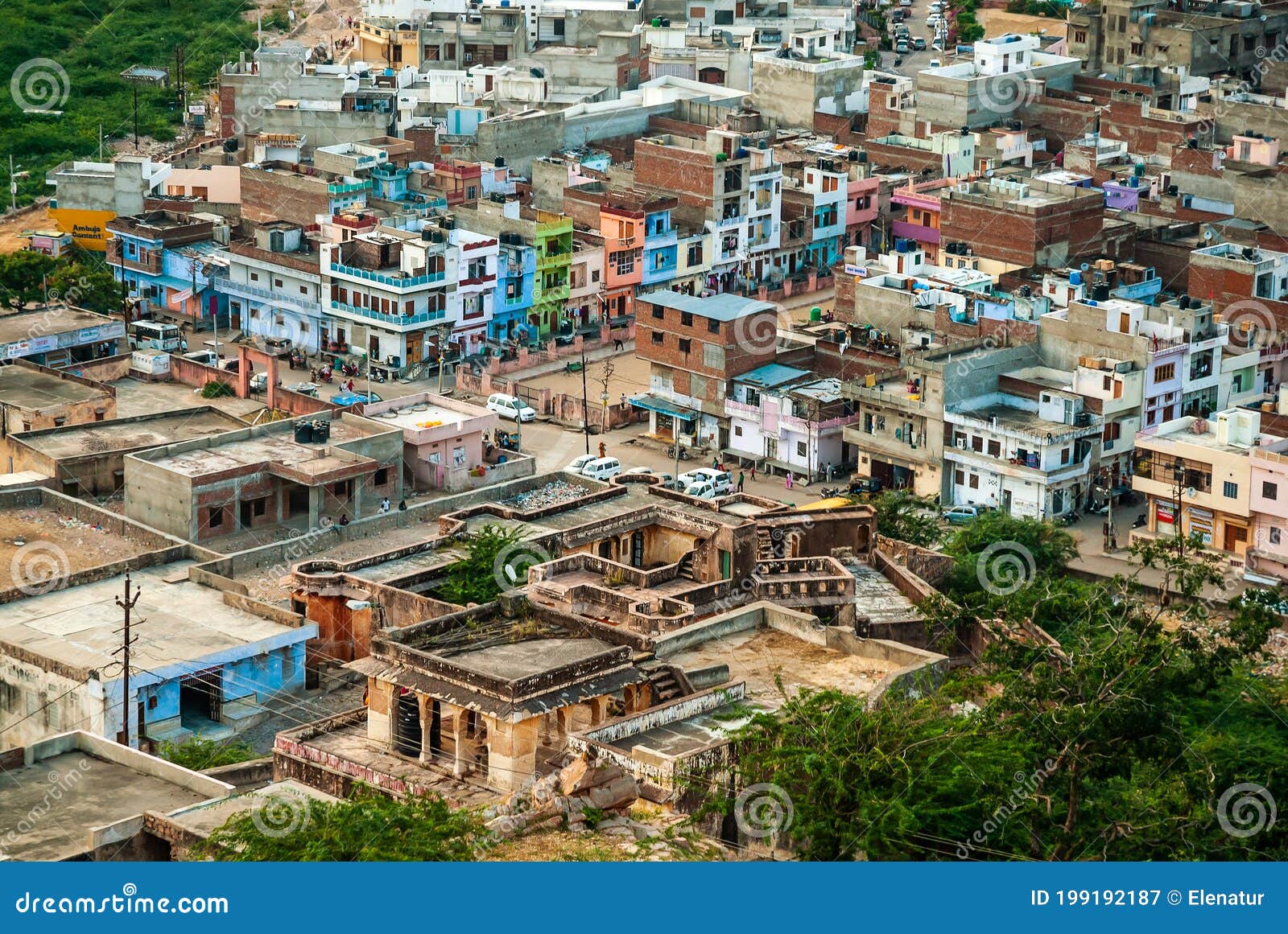 view of the outskirts of the city, jaipur, rajasthan, india
