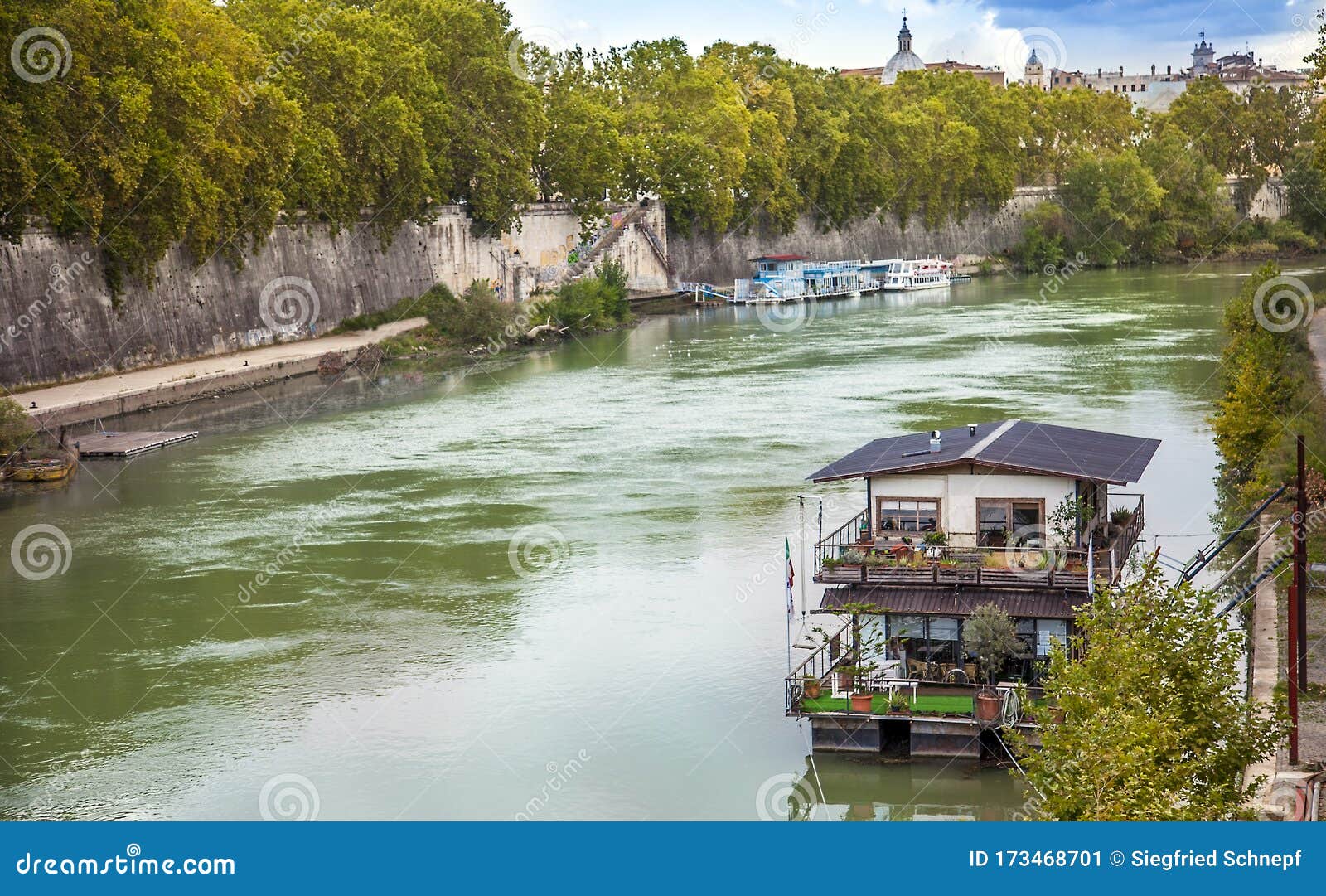 View Over the Arno River in Rome Lazio Italy Stock Image Image of