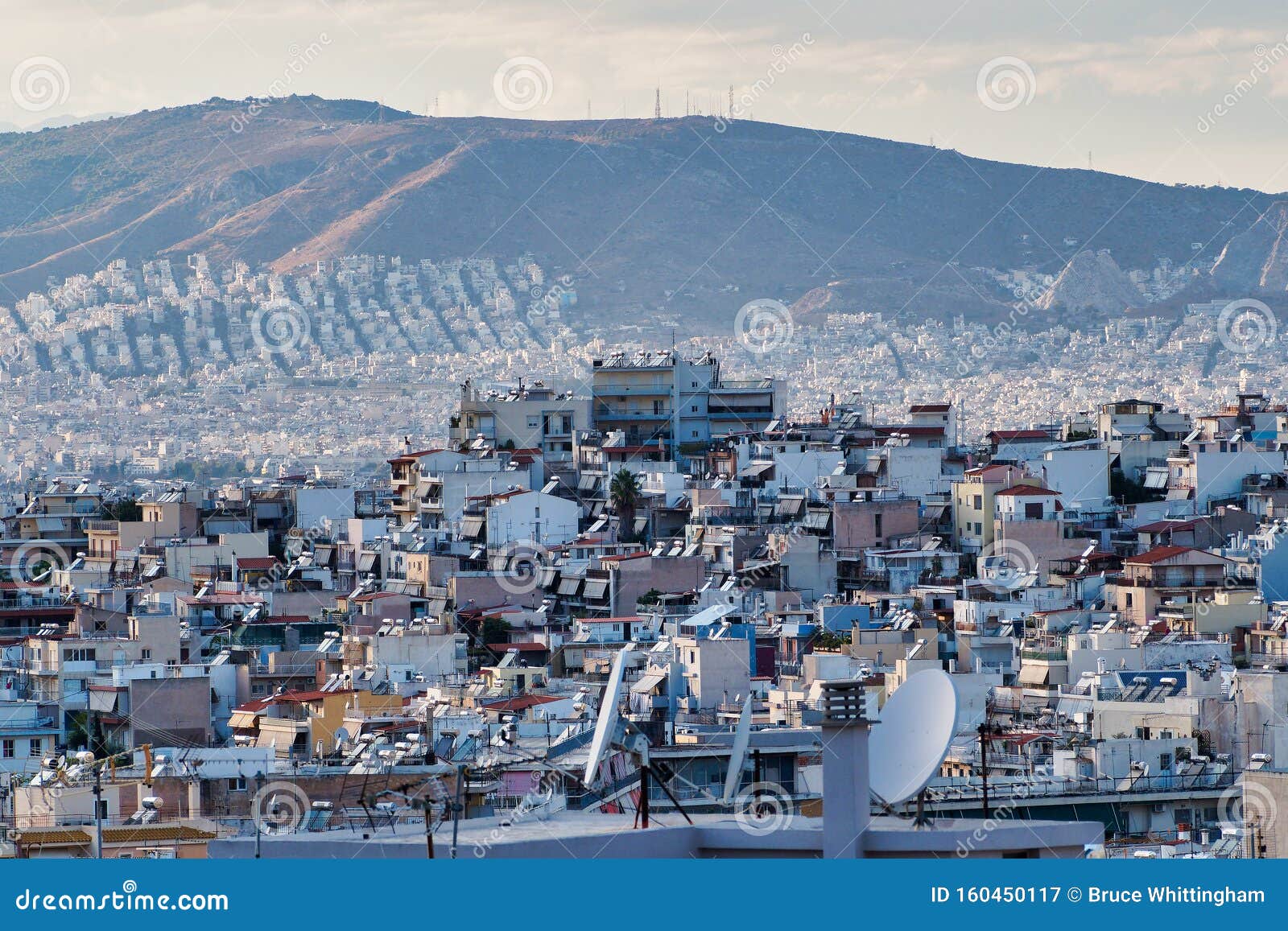 view over athens skyline agglomeration, greece