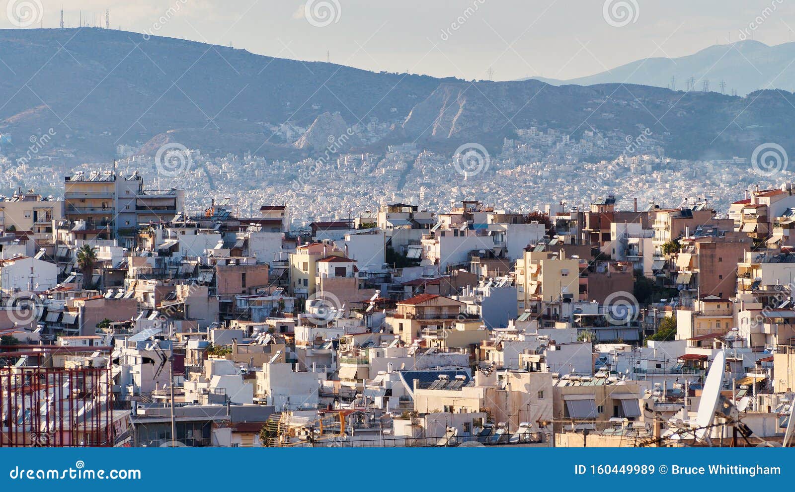 view over athens skyline agglomeration, greece