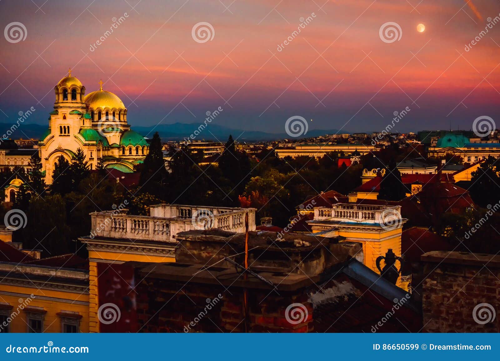 view over city centre in sofia bulgaria